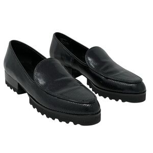 Donald J. Pliner | Elen Black Leather Lug Sole Loafers